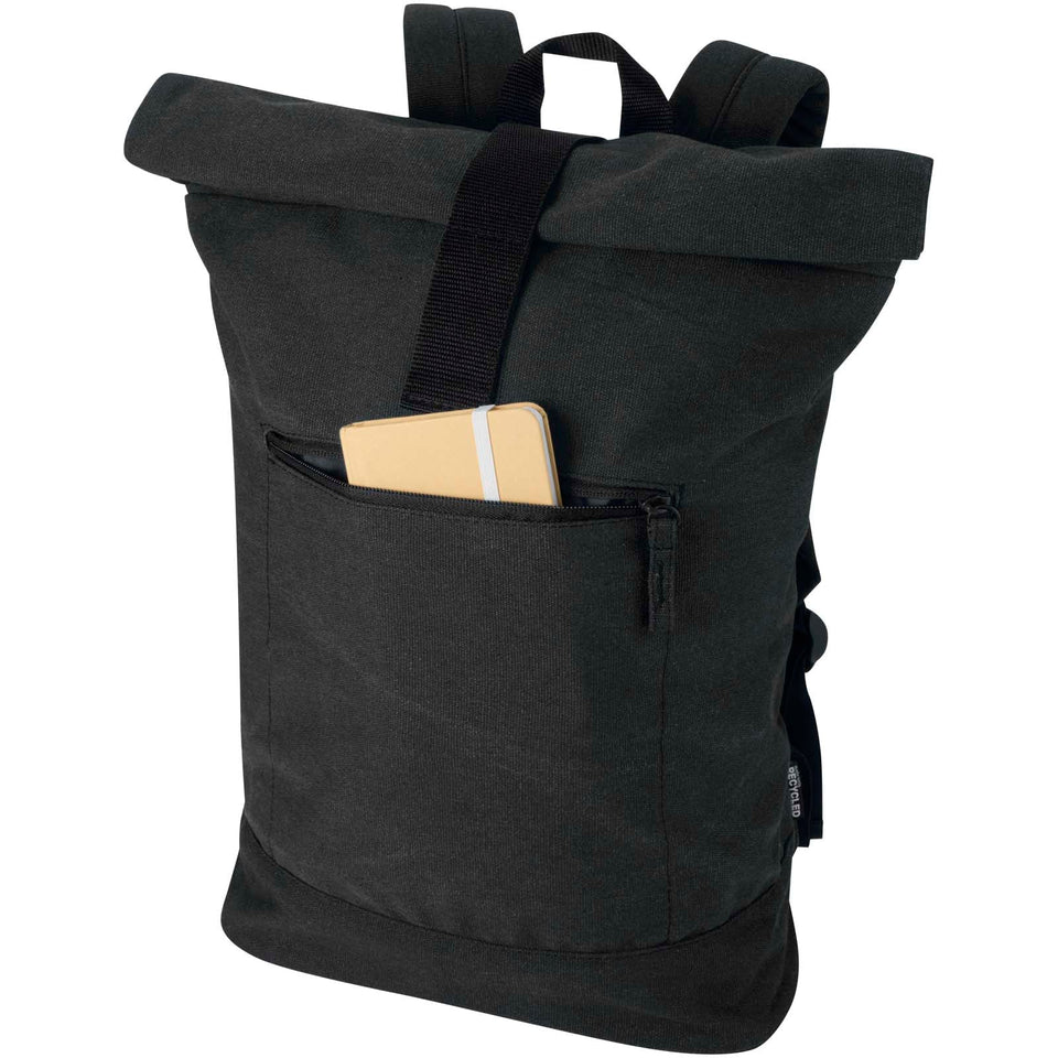 Zaino rolltop per portatile da 14" in materiale riciclato Recanvas - 16L personalizzato con logo - Pubblienne