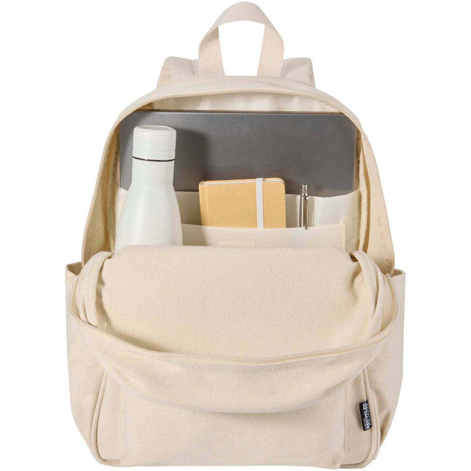 Zaino da città per portatile da 15,6" in materiale riciclato certificato GRS Recanvas - 16L personalizzato con logo - Pubblienne