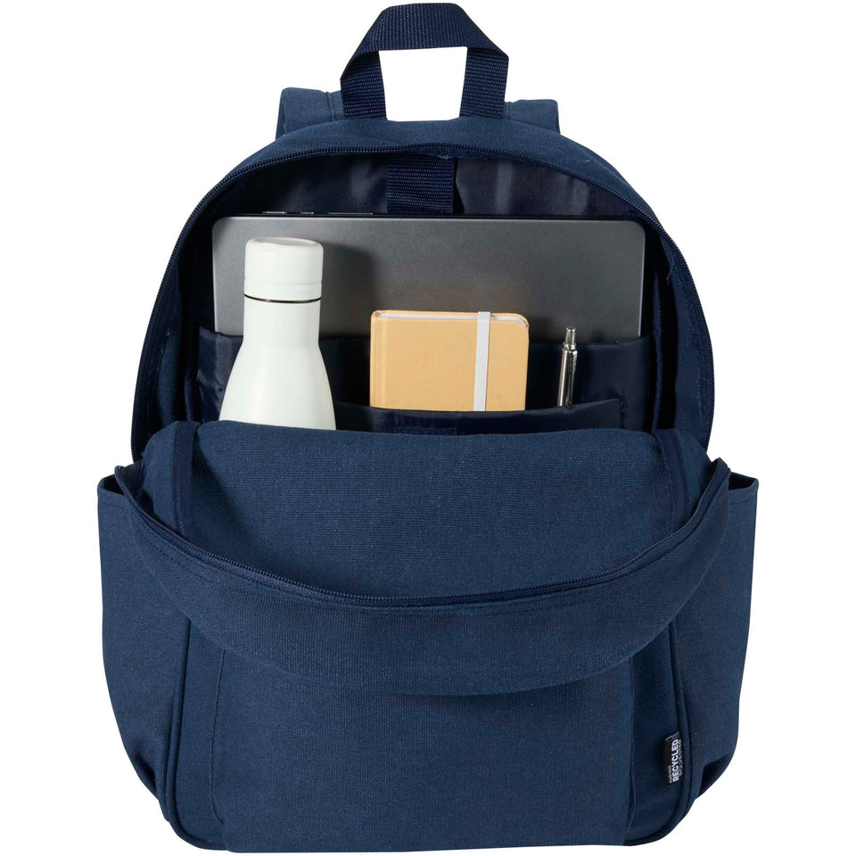 Zaino da città per portatile da 15,6" in materiale riciclato certificato GRS Recanvas - 16L personalizzato con logo - Pubblienne