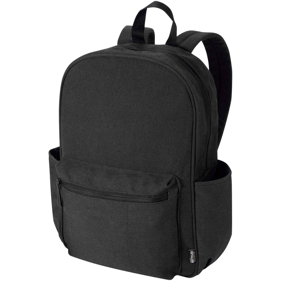 Zaino da città per portatile da 15,6" in materiale riciclato certificato GRS Recanvas - 16L personalizzato con logo - Pubblienne