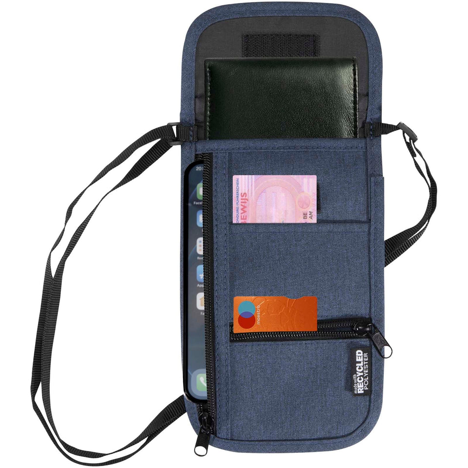 Custodia da viaggio smart in tessuto riciclato certificato GRS Ross personalizzato con logo - Pubblienne