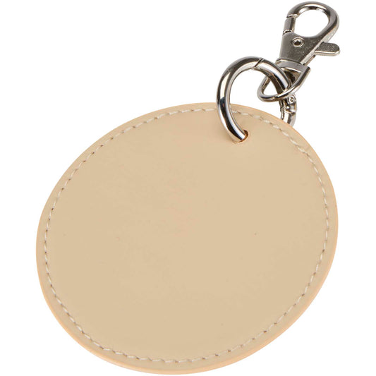 Portachiavi con charm a forma rotonda in materiale riciclato certificato GRS Resi Plus personalizzato con logo - Pubblienne