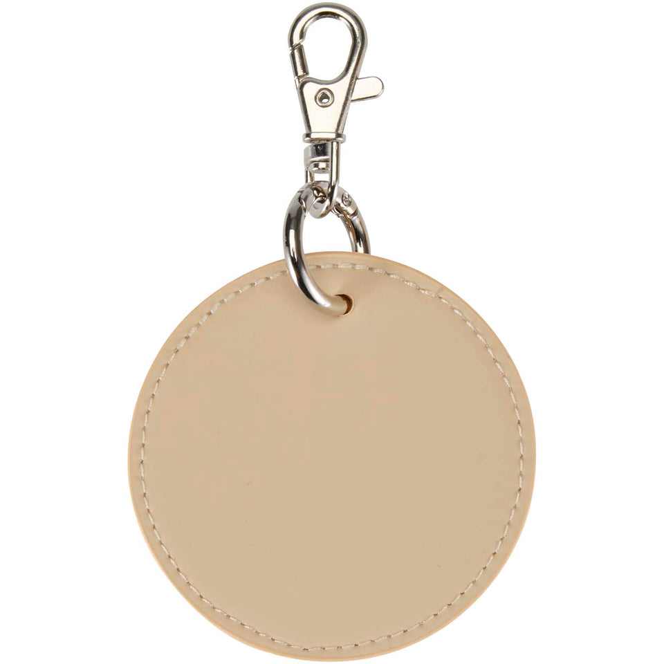 Portachiavi con charm a forma rotonda in materiale riciclato certificato GRS Resi Plus personalizzato con logo - Pubblienne