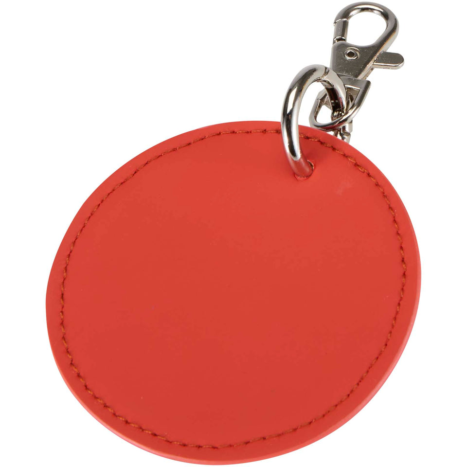 Portachiavi con charm a forma rotonda in materiale riciclato certificato GRS Resi Plus personalizzato con logo - Pubblienne