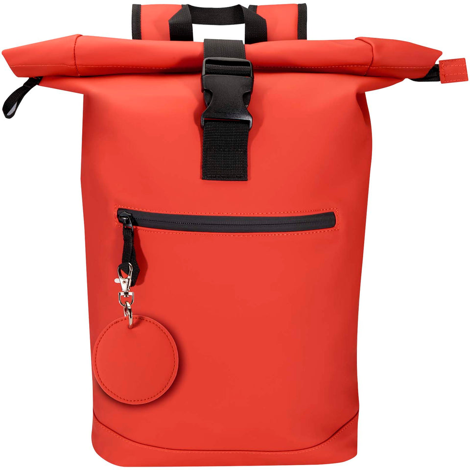 Portachiavi con charm a forma rotonda in materiale riciclato certificato GRS Resi Plus personalizzato con logo - Pubblienne