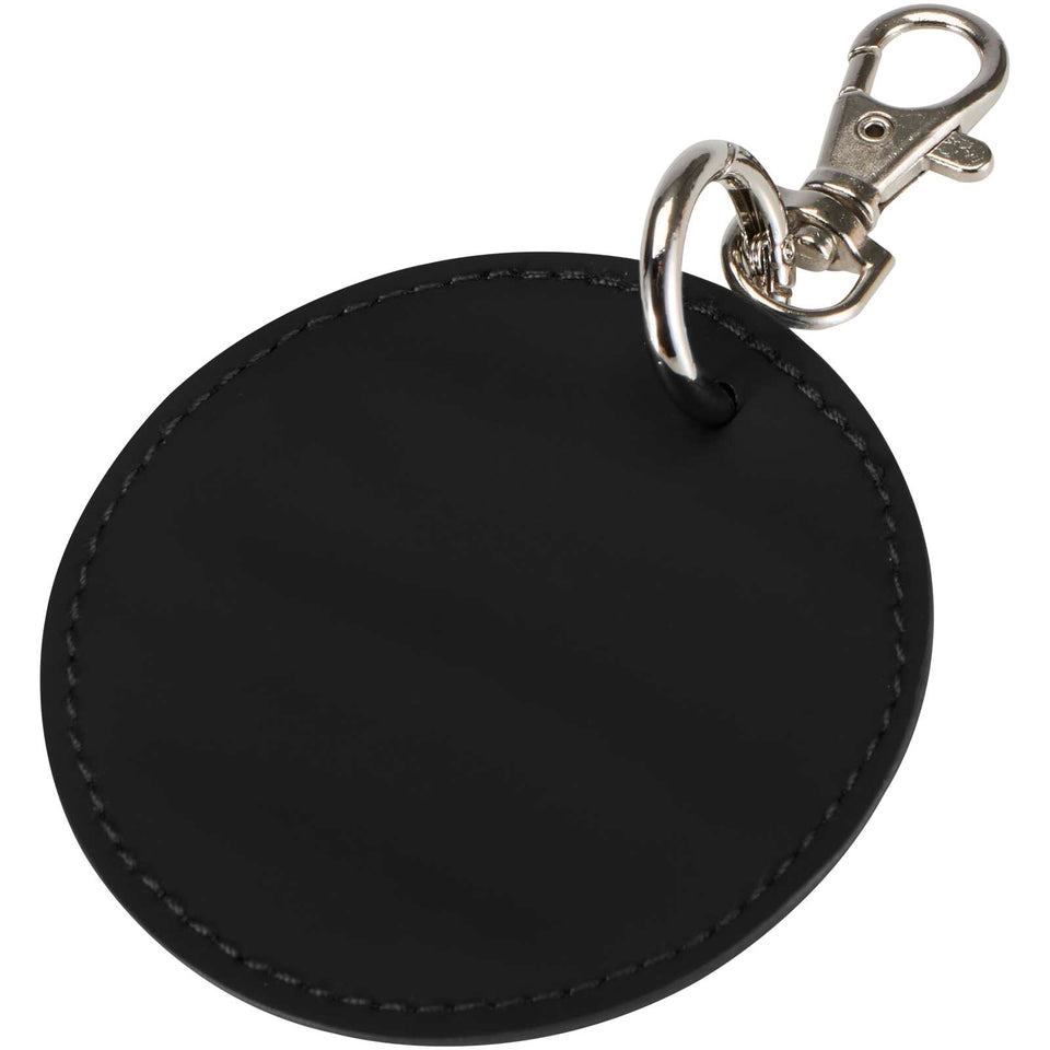 Portachiavi con charm a forma rotonda in materiale riciclato certificato GRS Resi Plus personalizzato con logo - Pubblienne