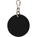Portachiavi con charm a forma rotonda in materiale riciclato certificato GRS Resi Plus personalizzato con logo - Pubblienne