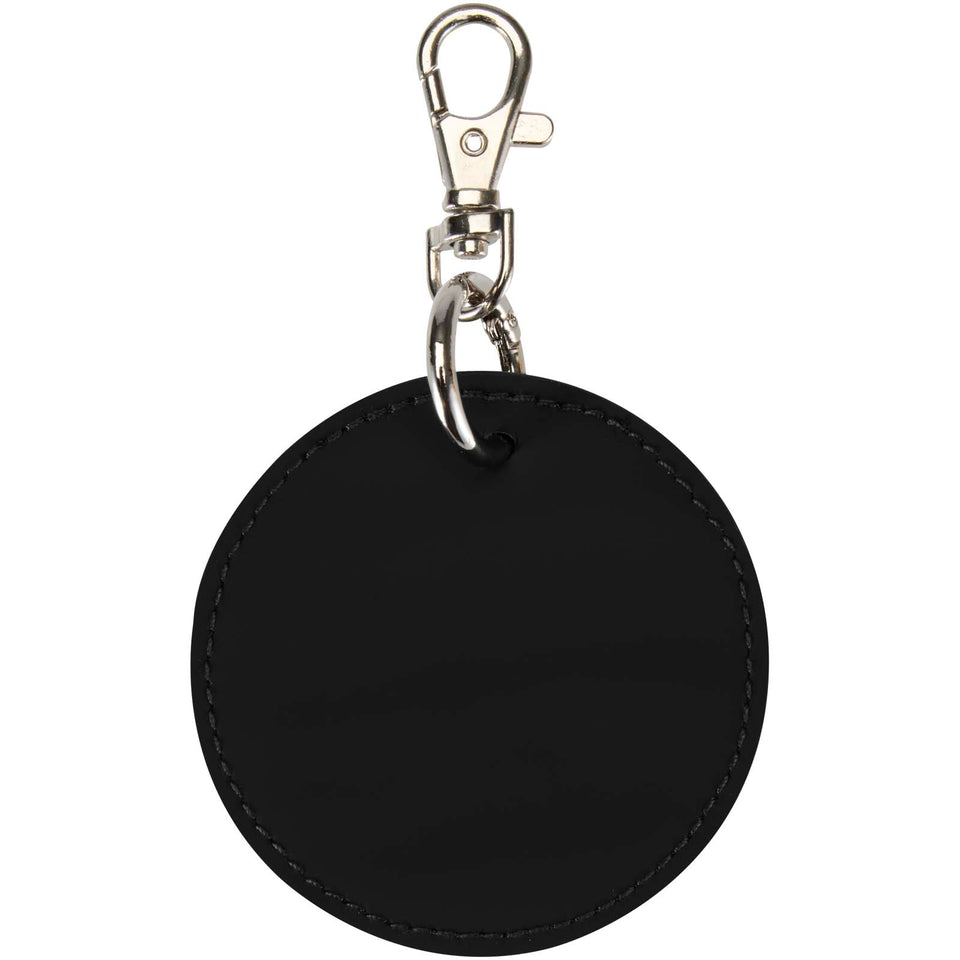 Portachiavi con charm a forma rotonda in materiale riciclato certificato GRS Resi Plus personalizzato con logo - Pubblienne