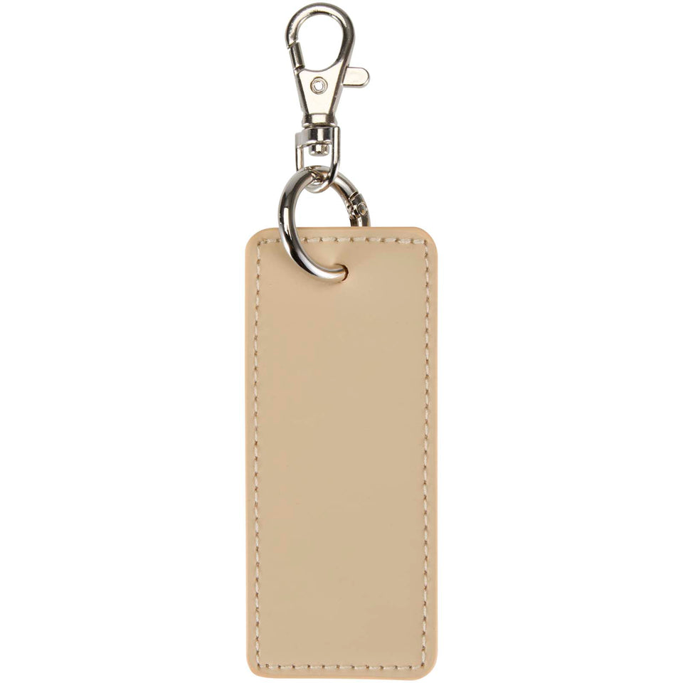 Portachiavi con charm a forma rettangolare in materiale riciclato certificato GRS Resi Plus personalizzato con logo - Pubblienne