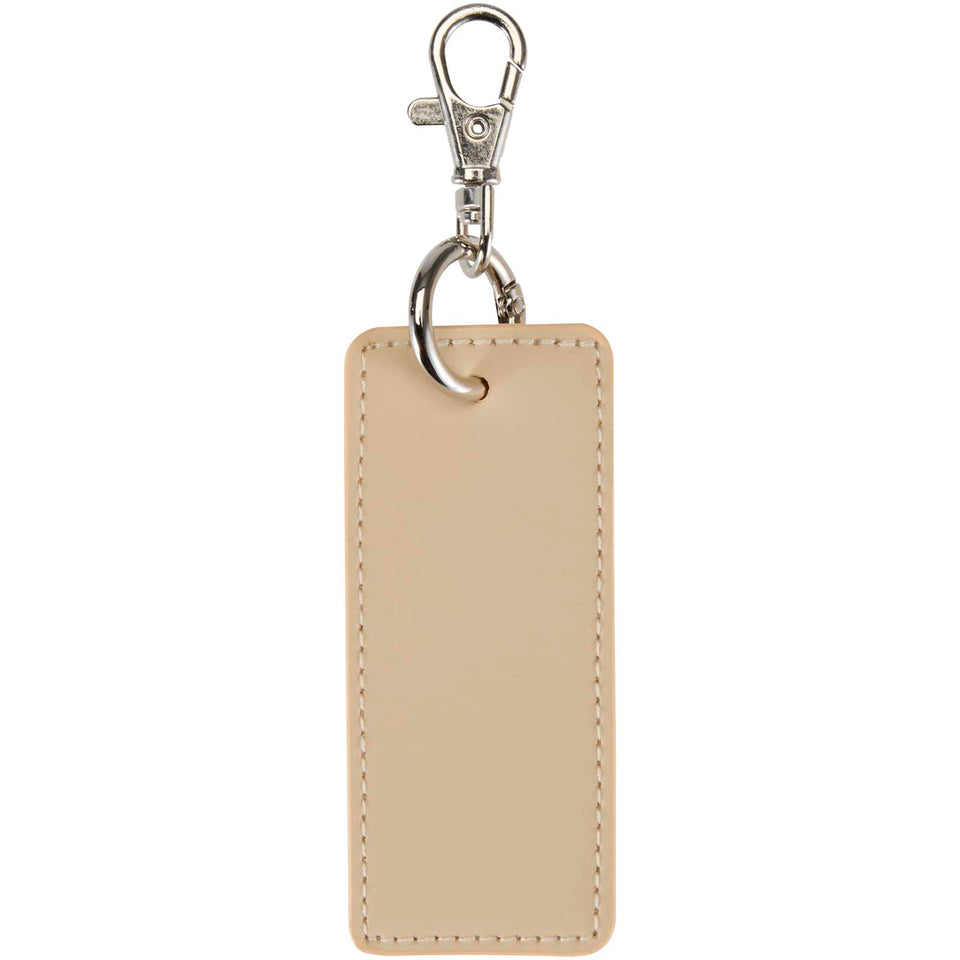 Portachiavi con charm a forma rettangolare in materiale riciclato certificato GRS Resi Plus personalizzato con logo - Pubblienne