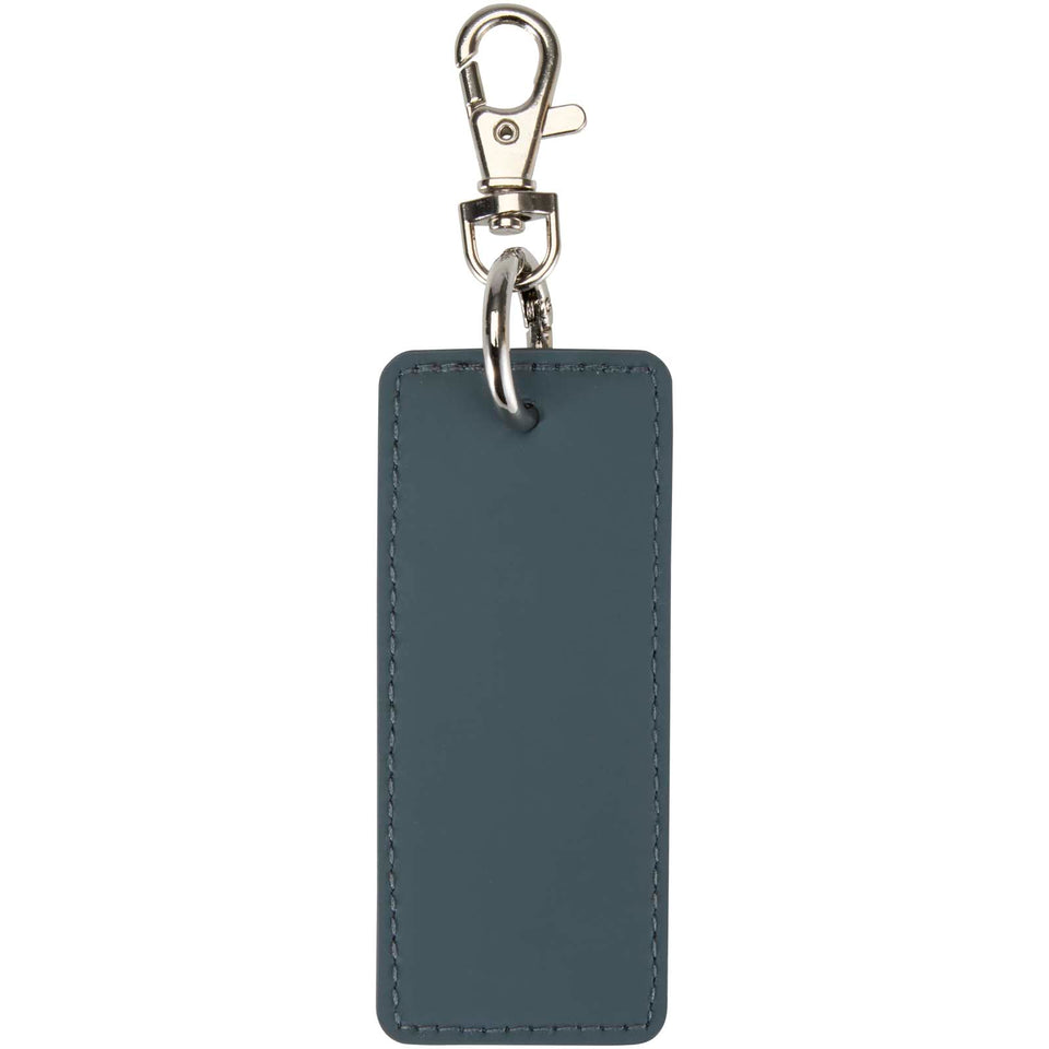Portachiavi con charm a forma rettangolare in materiale riciclato certificato GRS Resi Plus personalizzato con logo - Pubblienne