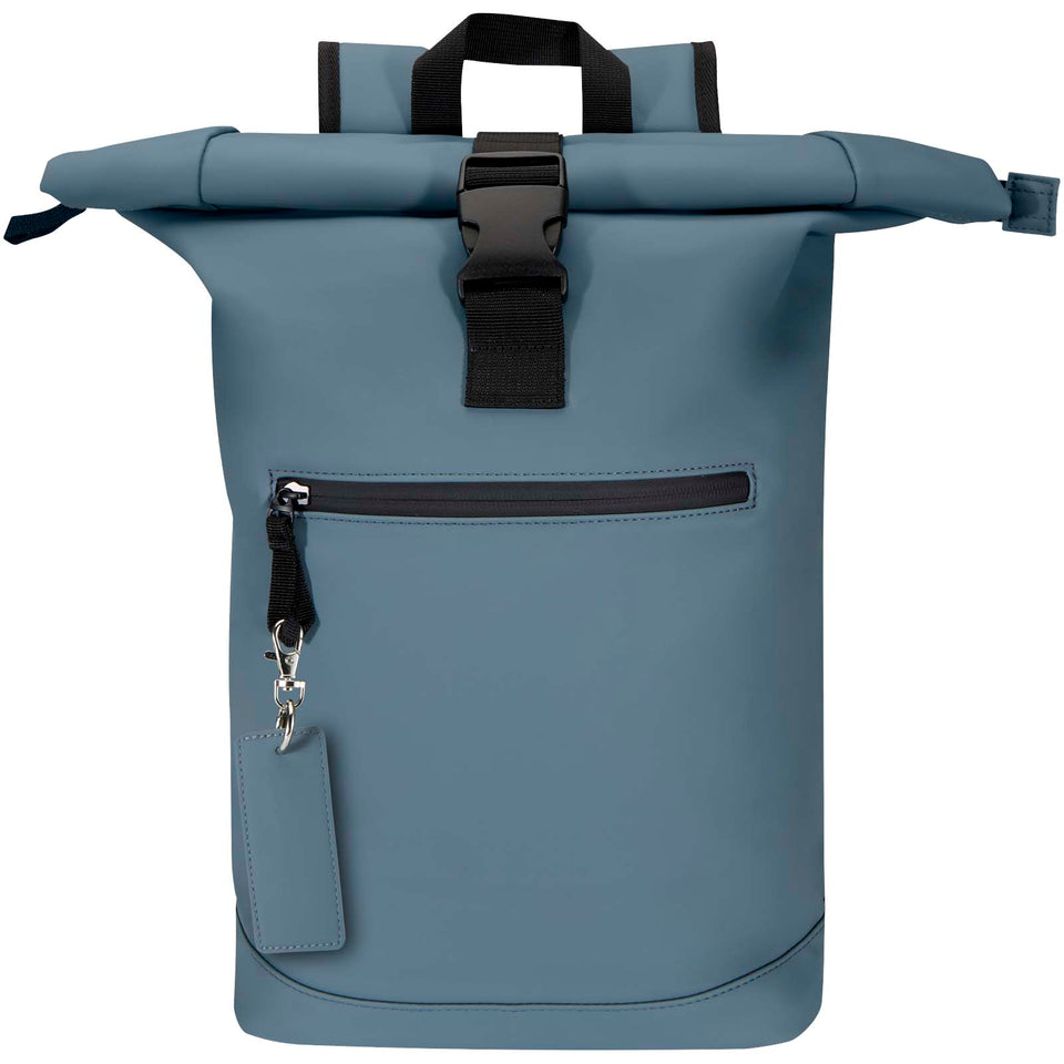 Portachiavi con charm a forma rettangolare in materiale riciclato certificato GRS Resi Plus personalizzato con logo - Pubblienne