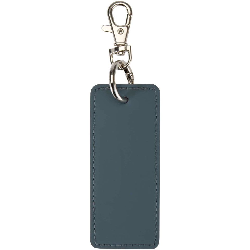 Portachiavi con charm a forma rettangolare in materiale riciclato certificato GRS Resi Plus personalizzato con logo - Pubblienne
