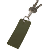 Portachiavi con charm a forma rettangolare in materiale riciclato certificato GRS Resi Plus personalizzato con logo - Pubblienne