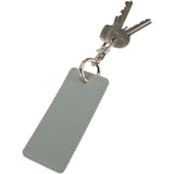 Portachiavi con charm a forma rettangolare in materiale riciclato certificato GRS Resi Plus personalizzato con logo - Pubblienne