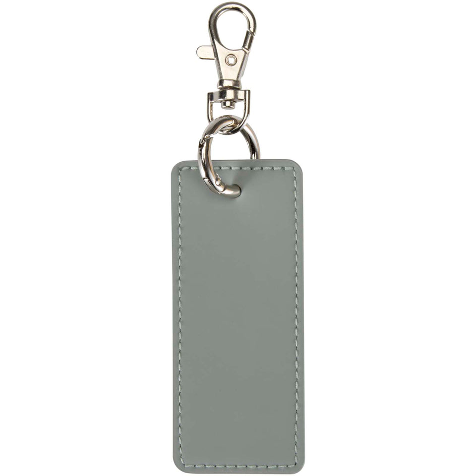 Portachiavi con charm a forma rettangolare in materiale riciclato certificato GRS Resi Plus personalizzato con logo - Pubblienne