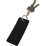Portachiavi con charm a forma rettangolare in materiale riciclato certificato GRS Resi Plus personalizzato con logo - Pubblienne