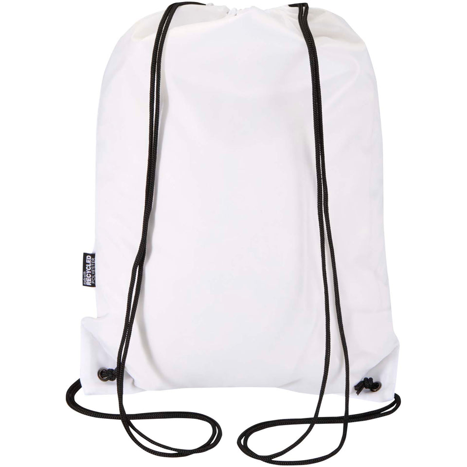 Borsa con coulisse in RPET con tasca frontale con cerniera Oriole - 5L personalizzato con logo - Pubblienne