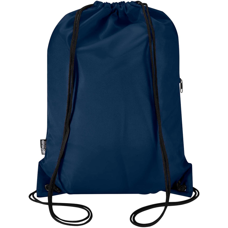 Borsa con coulisse in RPET con tasca frontale con cerniera Oriole - 5L personalizzato con logo - Pubblienne