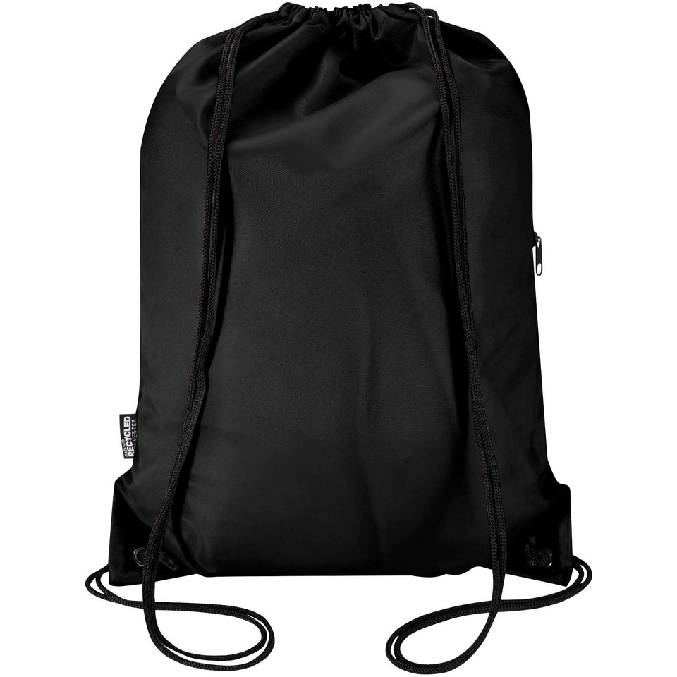 Borsa con coulisse in RPET con tasca frontale con cerniera Oriole - 5L personalizzato con logo - Pubblienne