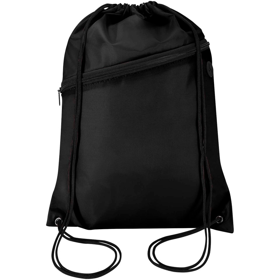Borsa con coulisse in RPET con tasca frontale con cerniera Oriole - 5L personalizzato con logo - Pubblienne