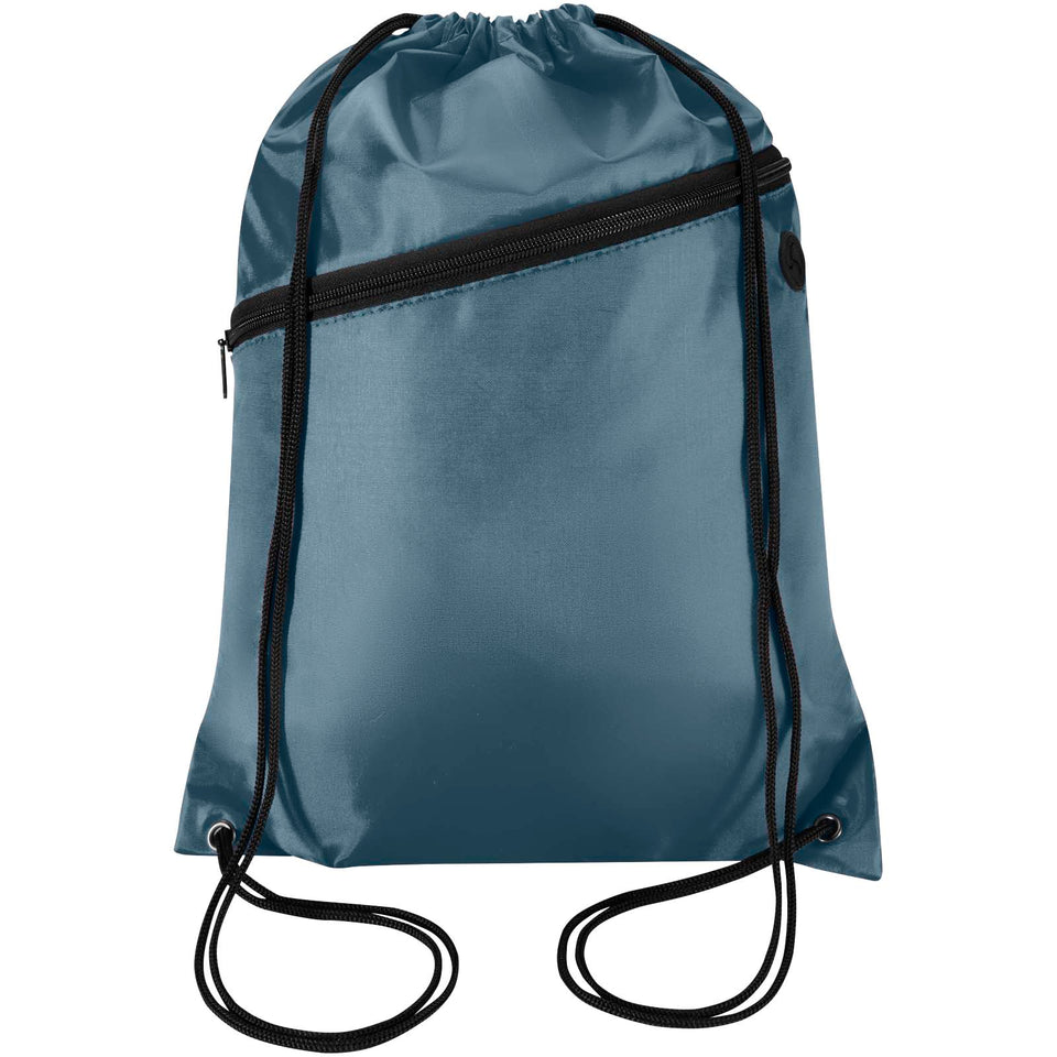 Borsa con coulisse in RPET con tasca frontale con cerniera Oriole - 5L personalizzato con logo - Pubblienne