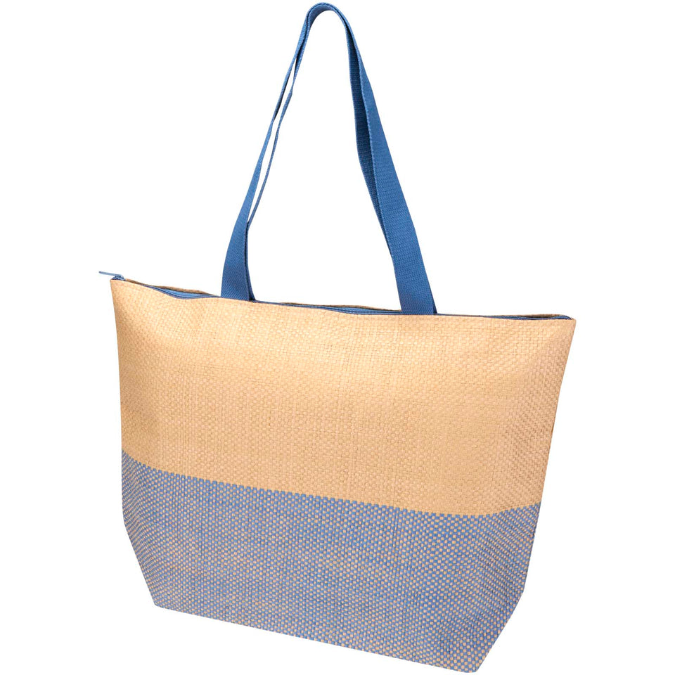 Borsa tote grande in carta paglia con cerniera Rhythm - 21L personalizzato con logo - Pubblienne