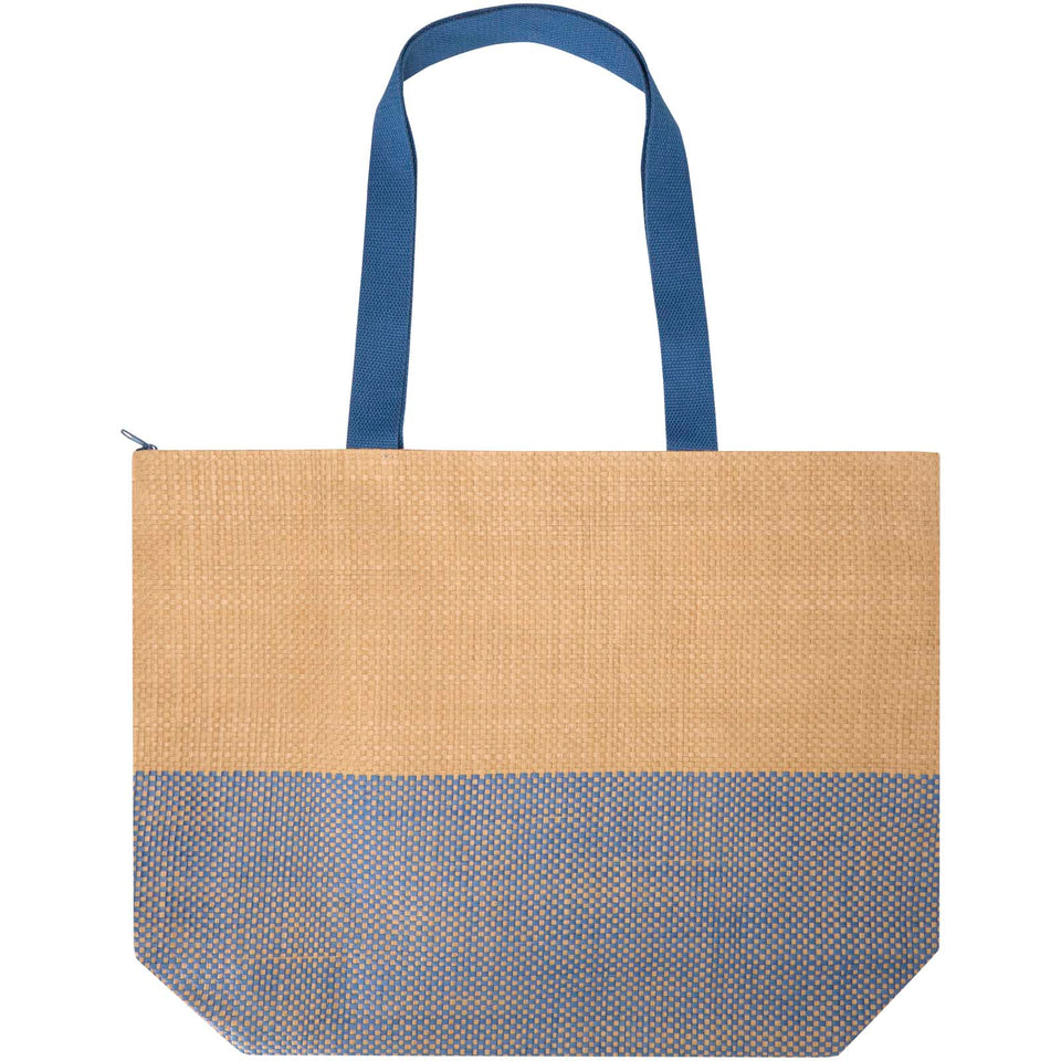 Borsa tote grande in carta paglia con cerniera Rhythm - 21L personalizzato con logo - Pubblienne