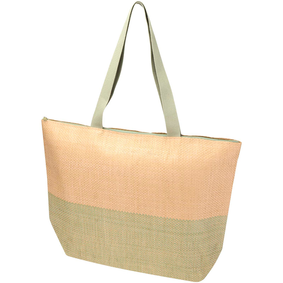 Borsa tote grande in carta paglia con cerniera Rhythm - 21L personalizzato con logo - Pubblienne