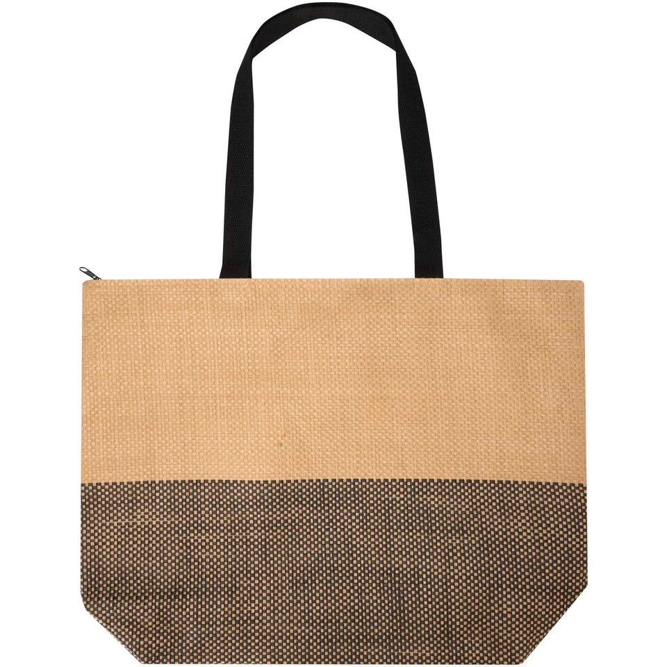 Borsa tote grande in carta paglia con cerniera Rhythm - 21L personalizzato con logo - Pubblienne