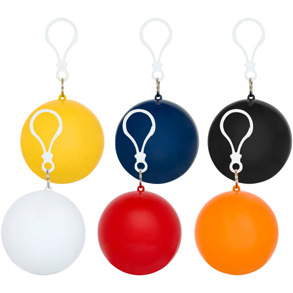 Poncho in contenitore rotondo di plastica con moschettone Fog personalizzato con logo - Pubblienne