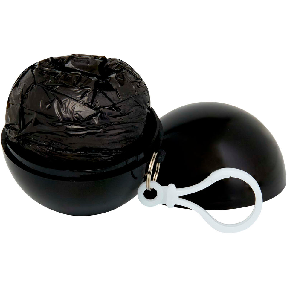 Poncho in contenitore rotondo di plastica con moschettone Fog personalizzato con logo - Pubblienne