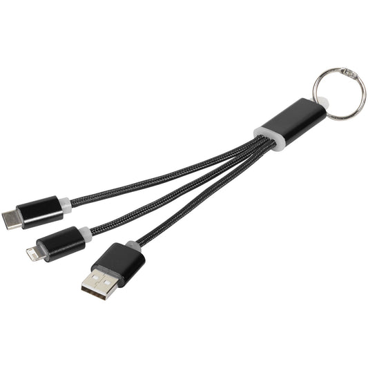 Cavo di ricarica 3 in 1 Metal con clip personalizzato con logo - Pubblienne