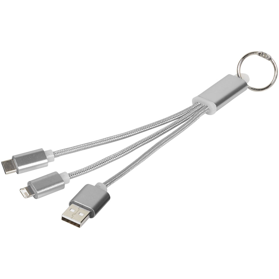 Cavo di ricarica 3 in 1 Metal con clip personalizzato con logo - Pubblienne