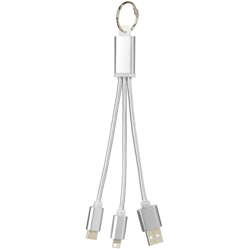 Cavo di ricarica 3 in 1 Metal con clip personalizzato con logo - Pubblienne