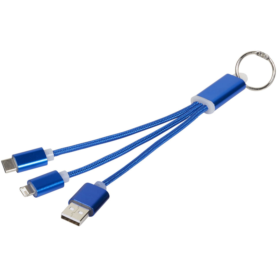 Cavo di ricarica 3 in 1 Metal con clip personalizzato con logo - Pubblienne