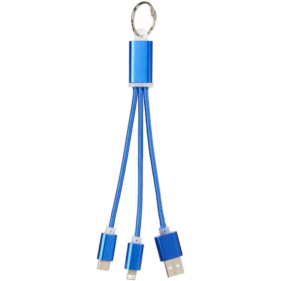 Cavo di ricarica 3 in 1 Metal con clip personalizzato con logo - Pubblienne
