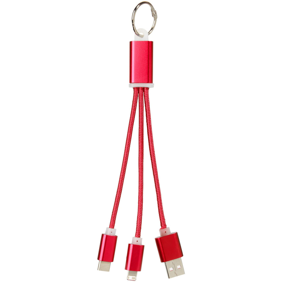 Cavo di ricarica 3 in 1 Metal con clip personalizzato con logo - Pubblienne
