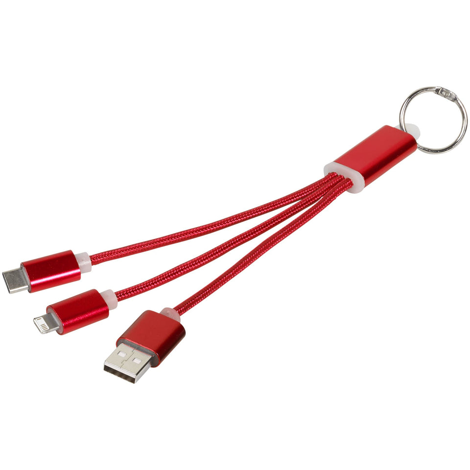 Cavo di ricarica 3 in 1 Metal con clip personalizzato con logo - Pubblienne