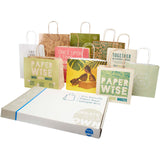 Box campionatura sacchetti assortiti realizzati con scarti agricoli e carta kraft personalizzato con logo - Pubblienne