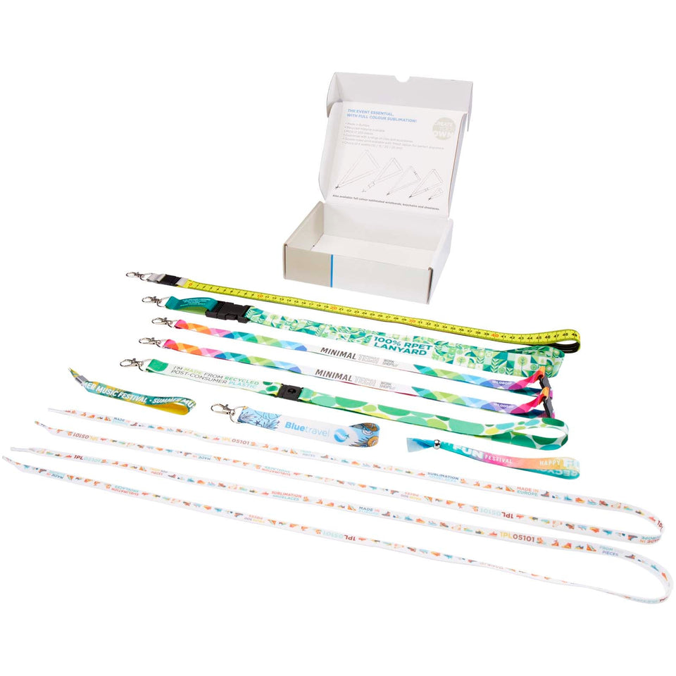 Confezione con cordini assortiti con stampa a sublimazione personalizzato con logo - Pubblienne