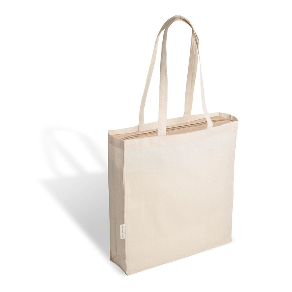 1035 Lorena - Borsa Shopping In Canvas Natural Dimensioni: cm 38x42x10 personalizzato con logo - Pubblienne