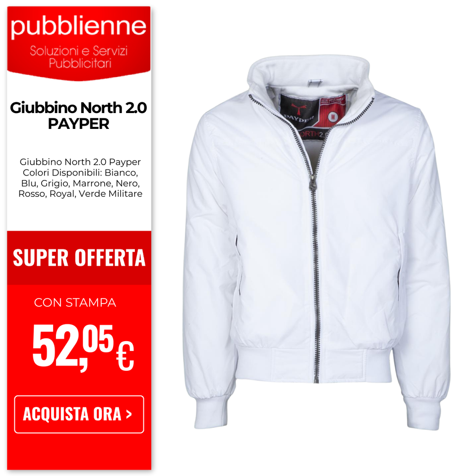 Giubbino North 2.0  PAYPER personalizzato con logo - Pubblienne