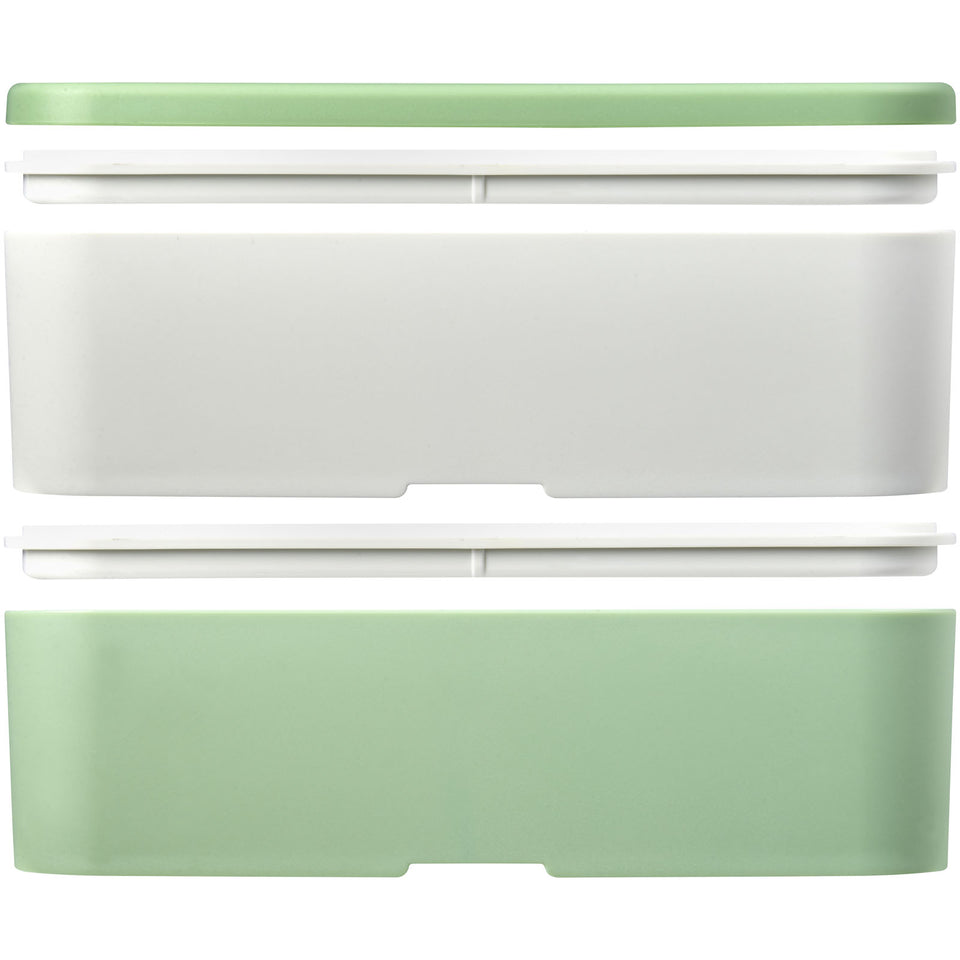 Portavivande a doppio strato MIYO Renew da 700 + 700 ml personalizzato con logo - Pubblienne