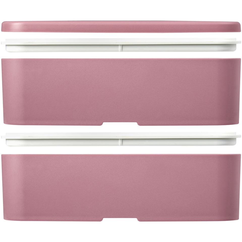 Portavivande a doppio strato MIYO Renew da 700 + 700 ml personalizzato con logo - Pubblienne