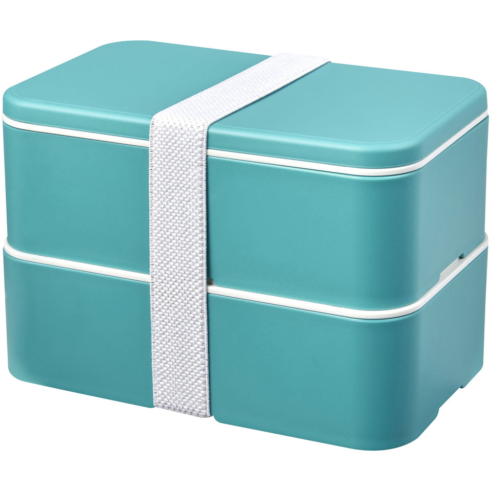 Portavivande a doppio strato MIYO Renew da 700 + 700 ml personalizzato con logo - Pubblienne
