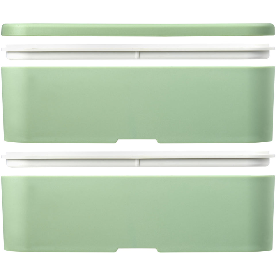Portavivande a doppio strato MIYO Renew da 700 + 700 ml personalizzato con logo - Pubblienne