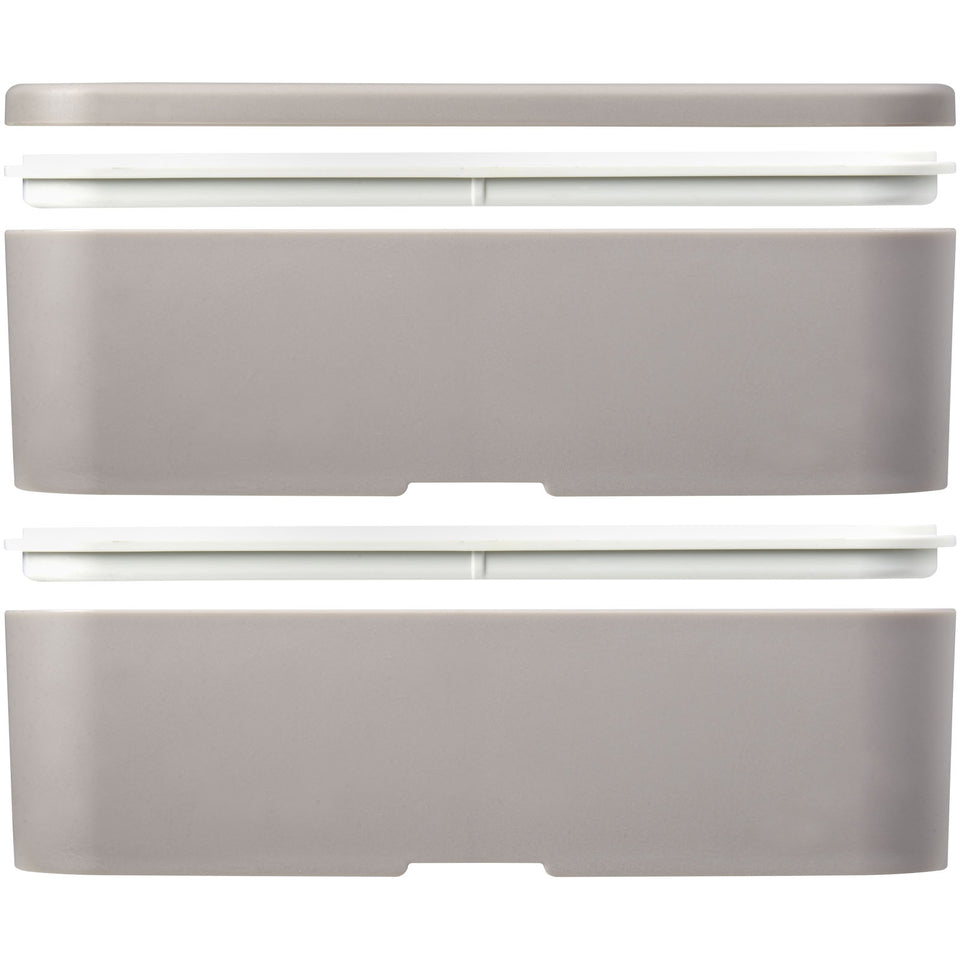 Portavivande a doppio strato MIYO Renew da 700 + 700 ml personalizzato con logo - Pubblienne