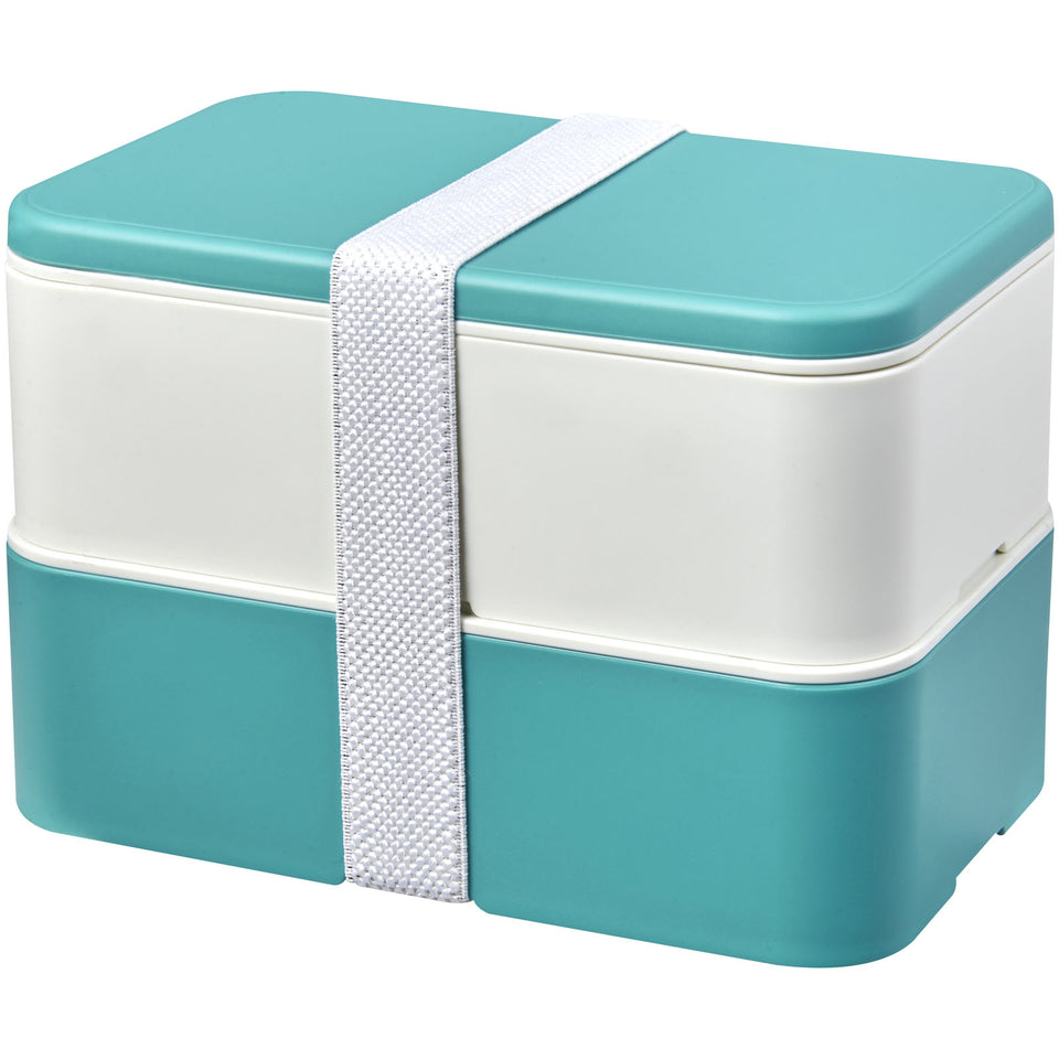 Portavivande a doppio strato MIYO Renew da 700 + 700 ml personalizzato con logo - Pubblienne