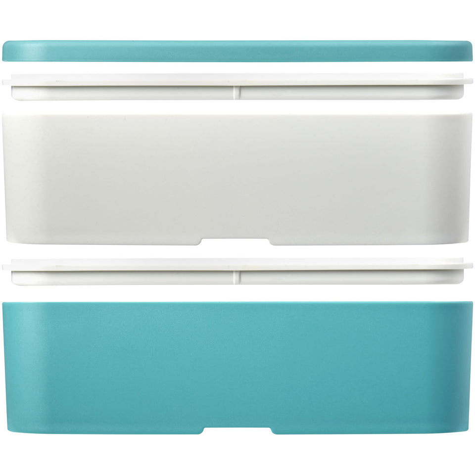 Portavivande a doppio strato MIYO Renew da 700 + 700 ml personalizzato con logo - Pubblienne